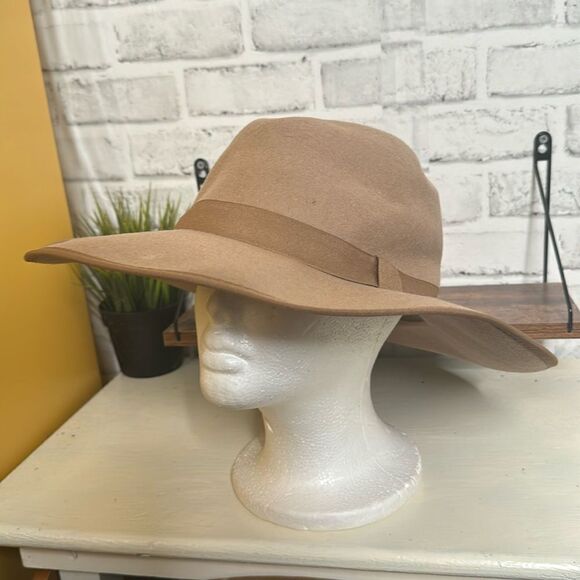 A New Day Brown Wool Wide Brimmed Hat - Picture 1 of 6